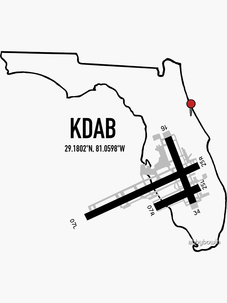 "KDAB Daytona Beach Airport Diagram" Sticker for Sale by abbybowin