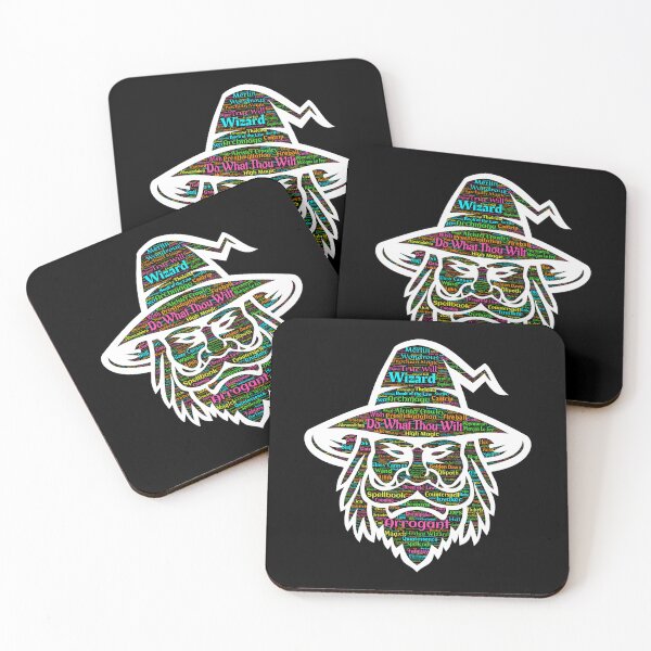 Item preview, Neon-Like Wizard Head Portrait Made Of Words Associated With Magic designed and sold by DastardLee.
