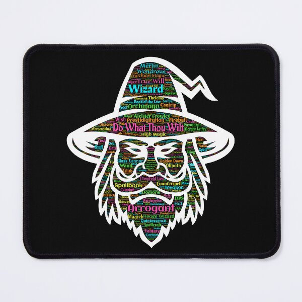 Item preview, Neon-Like Wizard Head Portrait Made Of Words Associated With Magic designed and sold by DastardLee.