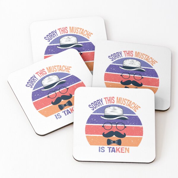 Item preview, Mens Sorry This Mustache Is Taken,Funny Mustache Perfect Quote,Funny Mustache Retro Vintage Colorful Sunset  Gift designed and sold by pedrored369.