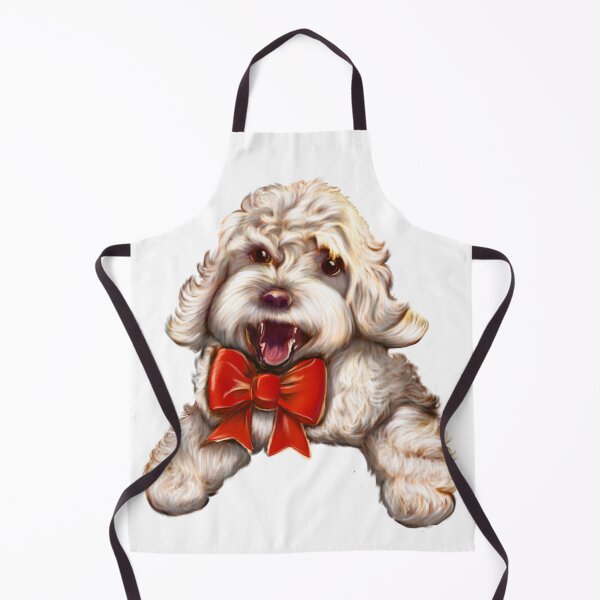 Item preview, Lindo cachorro blanco Cavapoo Cavoodle con lazo rojo - caniche cavalier king charles spaniel, amor de cachorros designed and sold by Artonmytee.