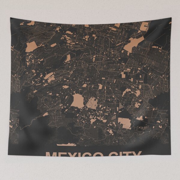 Item preview, Mexico City Chocolate color Map Art Mexico designed and sold by EpicMaps.