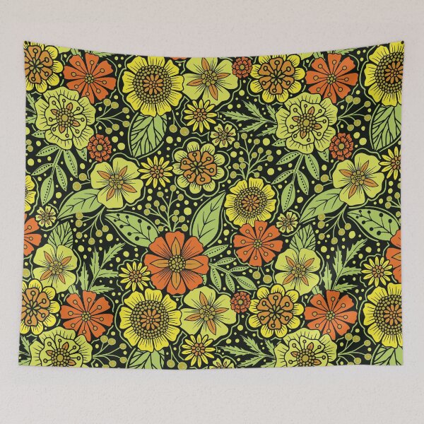Item preview, Vibrant Yellow & Green Floral designed and sold by somecallmebeth.
