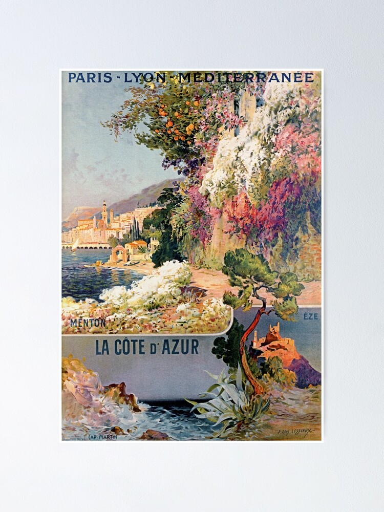 La Cote d'Azur (French Riviera) Vintage Travel Poster - Vintage