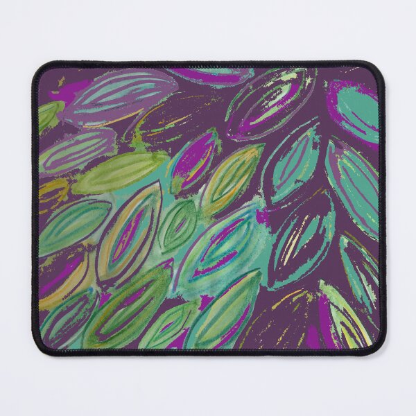 Item preview, Watercolor Leaves in Purple Teal Blue Gold designed and sold by djrunnels.