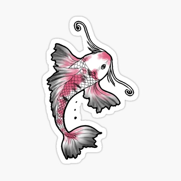 Pink Koi Fish Sticker