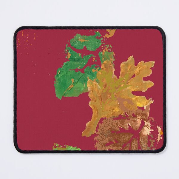 Item preview, Four Autumn Leaves, dark red background designed and sold by djrunnels.