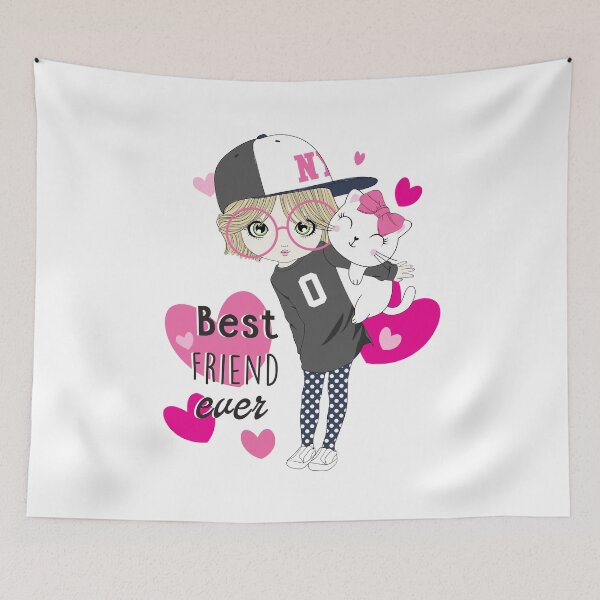 Item preview, Girl with Cat Best Friend Forever designed and sold by Fast Print Solutions.