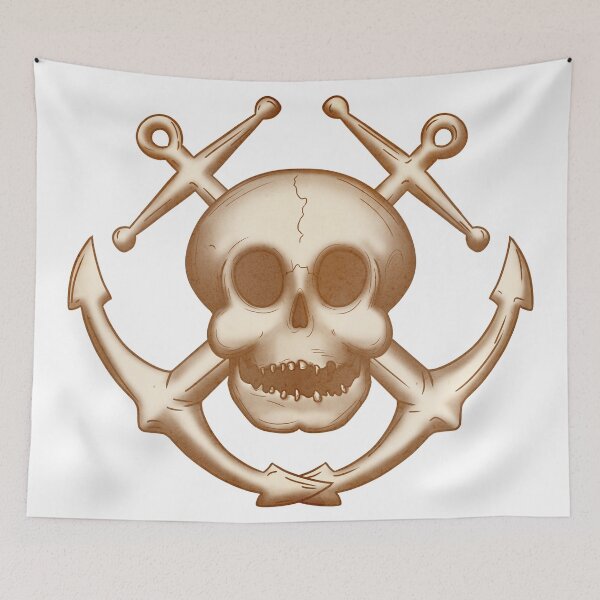 Item preview, Anchor skull tattoo jolly roger bosun designed and sold by Beano Supremo.
