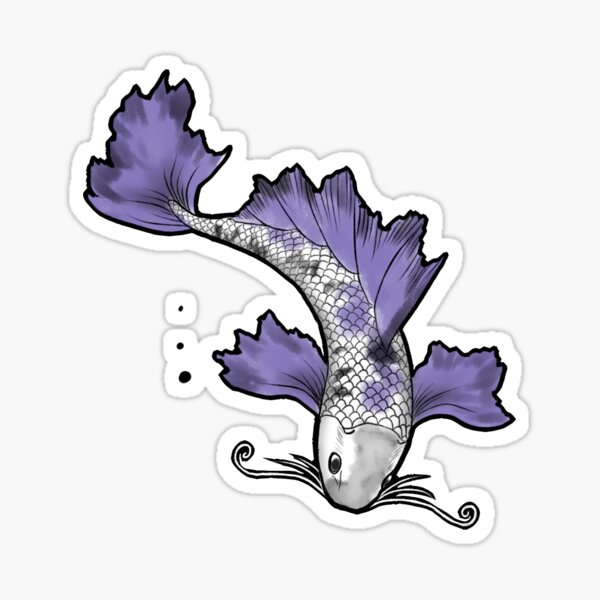 Lilac Koi Fish Sticker