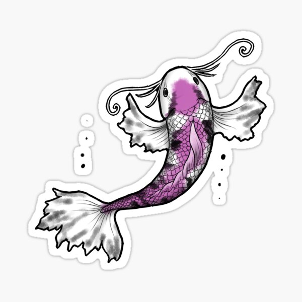 Purple Koi Fish Sticker