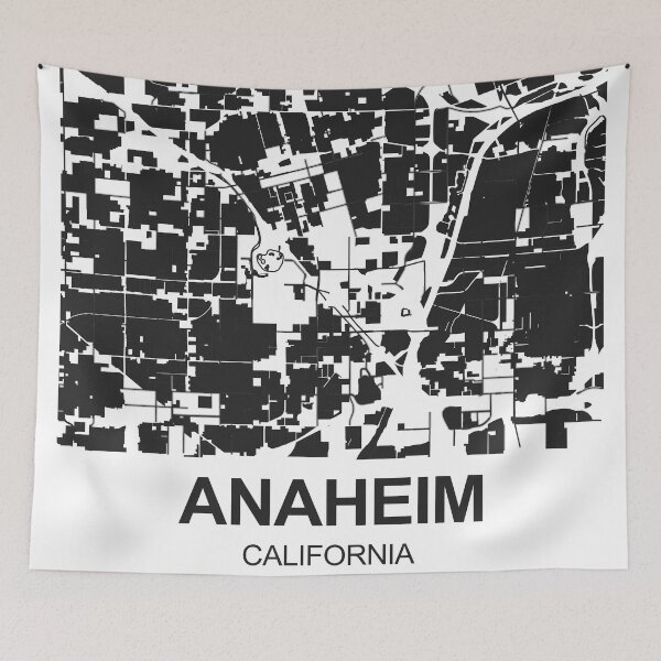 Item preview, Anaheim Black white Map Art California USA designed and sold by EpicMaps.