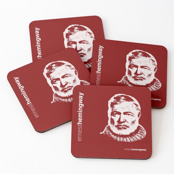 Item preview, Classic Ernest Hemingway  poster(red) designed and sold by CMYKStudio.