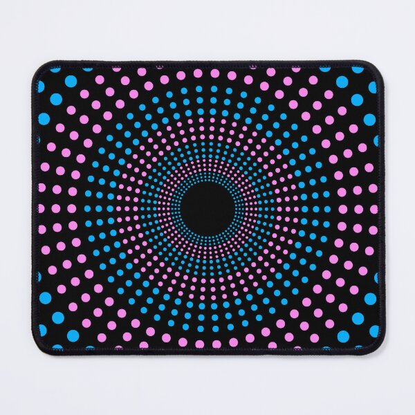 Item preview, POLKA DOT CONCENTRIC CIRCLES PATTERN. PINK AND BLUE ON BLACK. designed and sold by 5hertz.