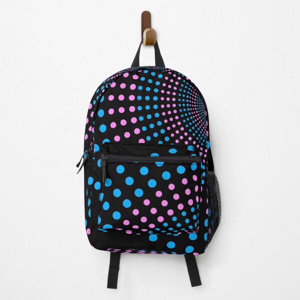Item preview, POLKA DOT CONCENTRIC CIRCLES PATTERN. PINK AND BLUE ON BLACK. designed and sold by 5hertz.