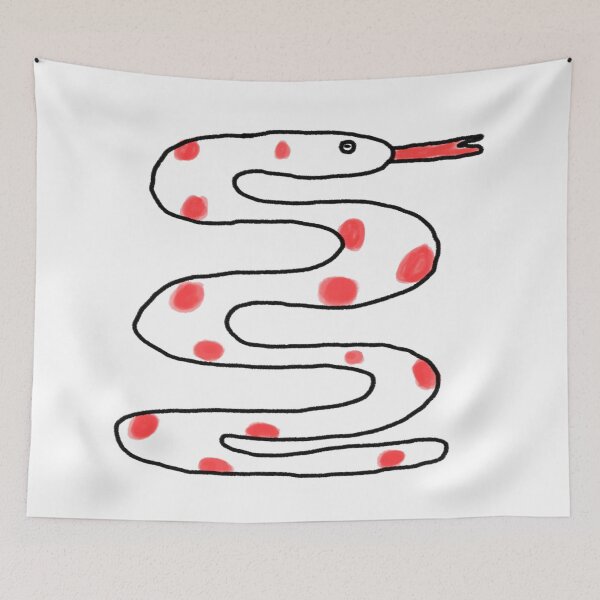 Item preview, Cute Snake Doodle Kids Art Wild Animal Drawing Red Polka Dote Illustration  designed and sold by WASHINGMACHINE’s vacation.