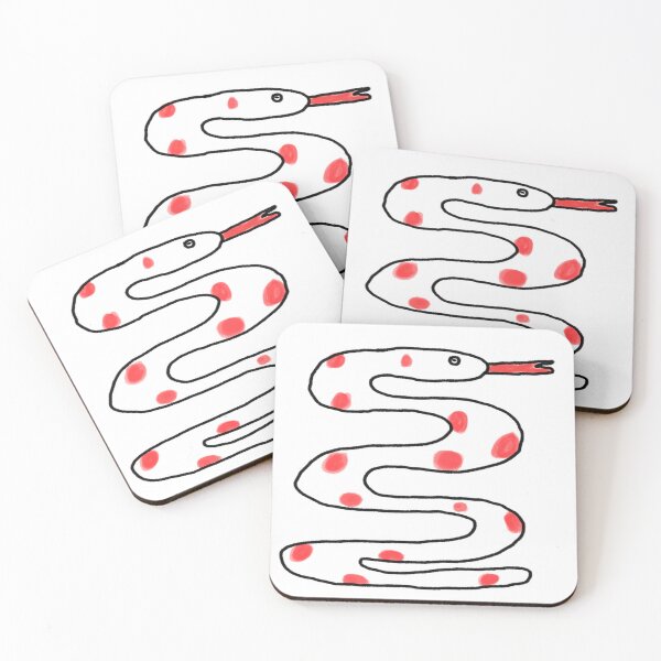 Item preview, Cute Snake Doodle Kids Art Wild Animal Drawing Red Polka Dote Illustration  designed and sold by WASHINGMACHINE’s vacation.