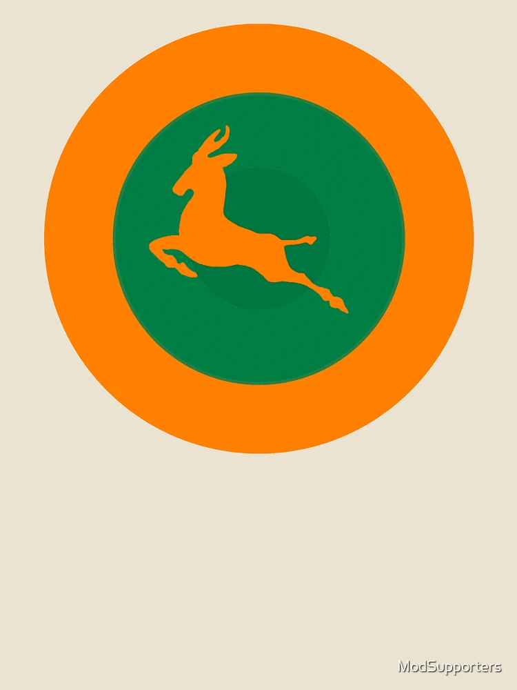 Thumbnail 4 von 4, Locker geschnittenes T-Shirt, Springbok Retro Mod Rondell designt und verkauft von ModSupporters.
