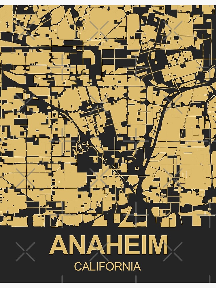 "Anaheim Black Gold Map Art California USA" Poster For Sale By EpicMaps ...