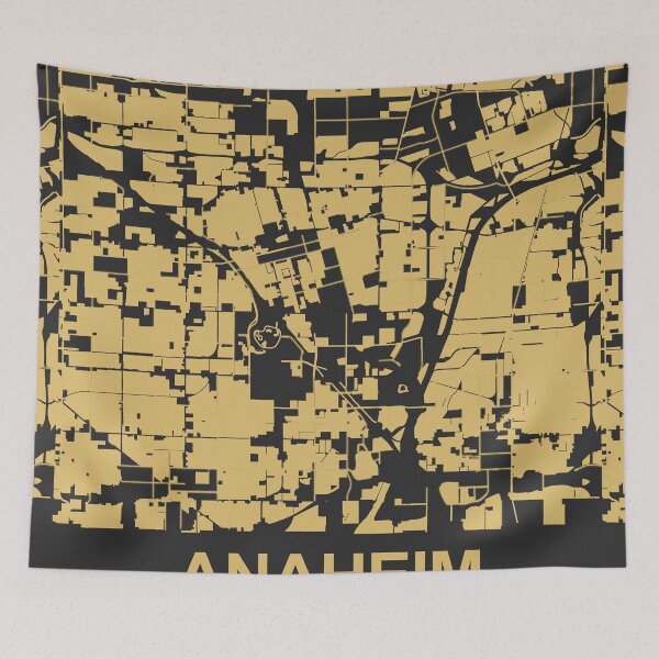 Item preview, Anaheim  Black Gold Map Art California USA designed and sold by EpicMaps.