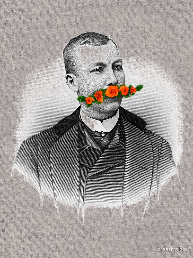 Vintage gentleman & Mustache with flowers by creativelolo