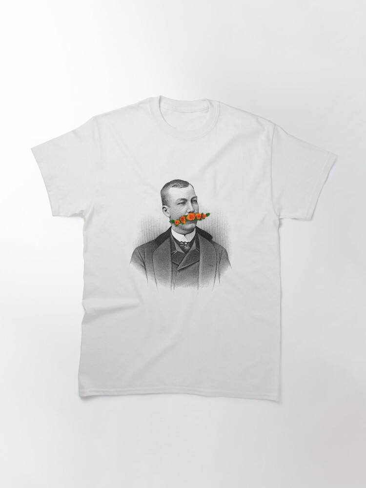Alternate view of Vintage gentleman & Mustache with flowers Classic T-Shirt