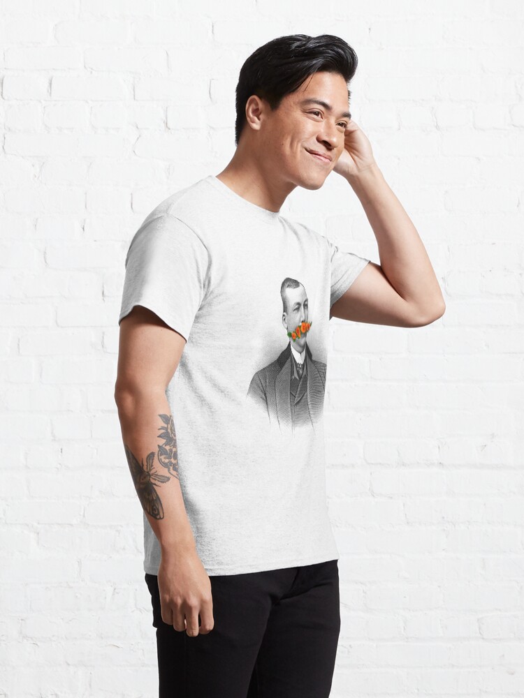 Alternate view of Vintage gentleman & Mustache with flowers Classic T-Shirt