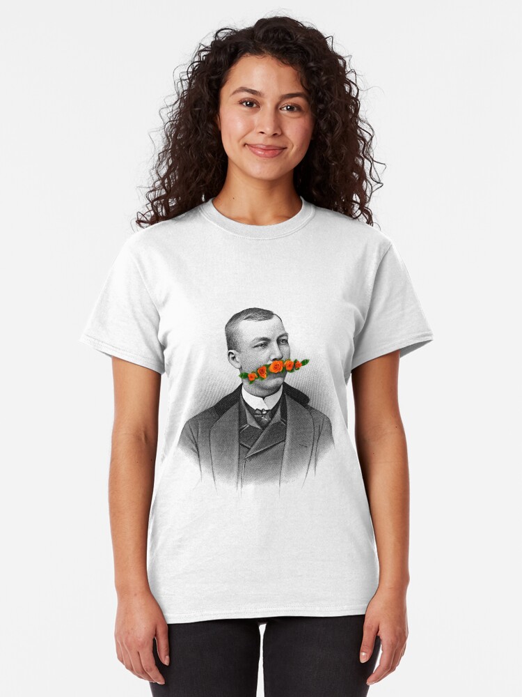 Alternate view of Vintage gentleman & Mustache with flowers Classic T-Shirt