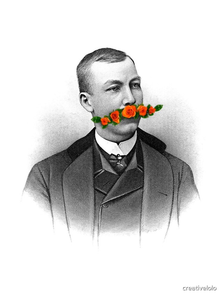 Vintage gentleman & Mustache with flowers by creativelolo