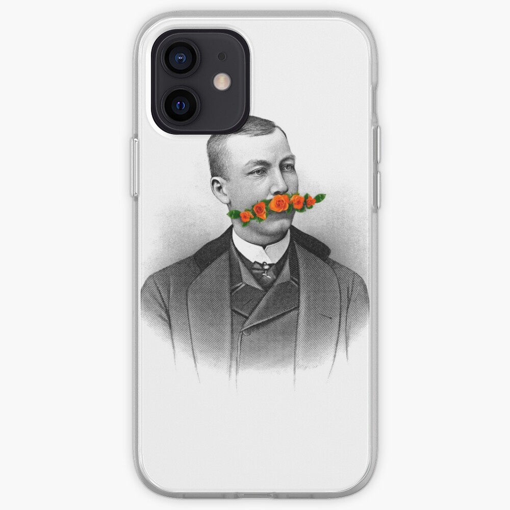 Vintage gentleman & Mustache with flowers iPhone Case & Cover
