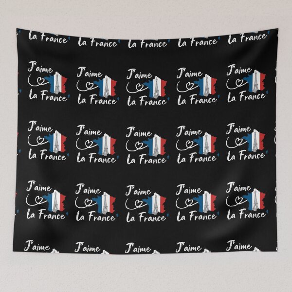 Item preview, J'aime La France, Eiffel Tower map illustration  designed and sold by Drago Art.
