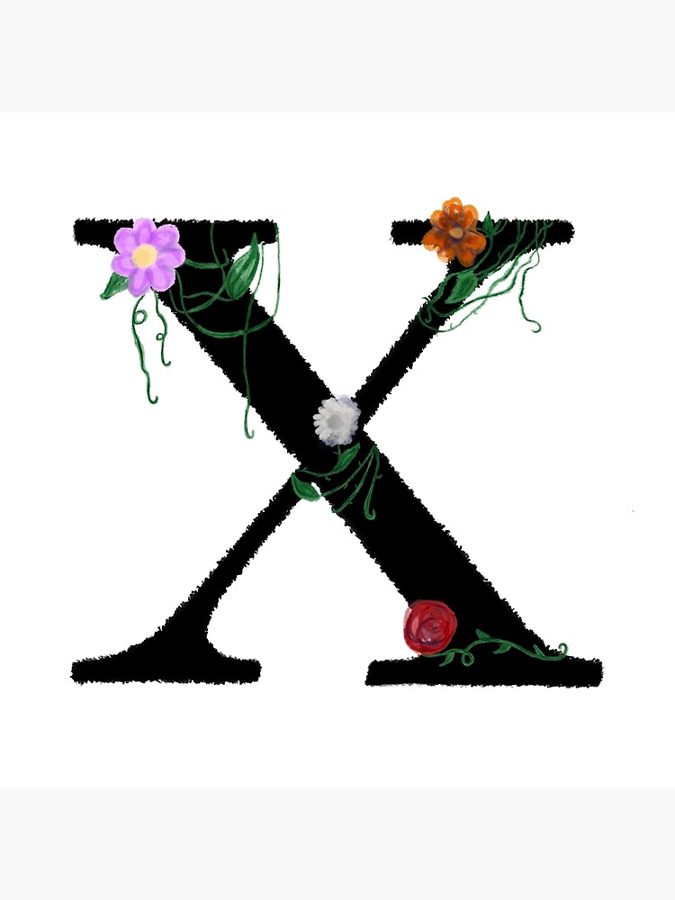 "Letter X Monogram with Flowers" Poster by StudioEMC Redbubble