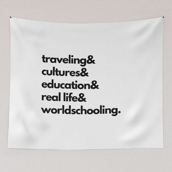 Item preview, Worldschooling Life / Typographic Art Homeschool T-shirt designed and sold by thehomeroom.
