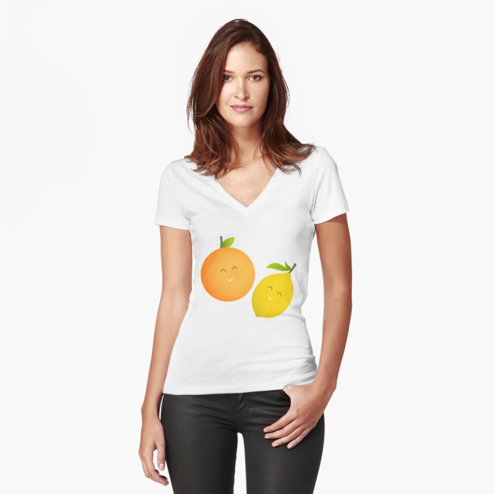Item preview, Fitted V-Neck T-Shirt designed and sold by cartoonbeing.