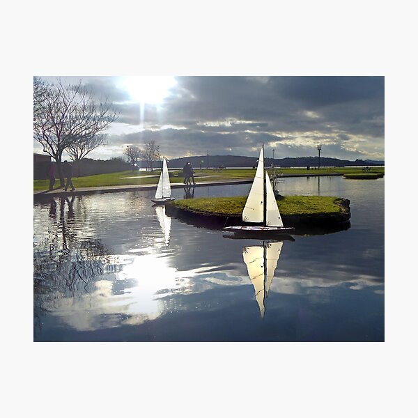 Aubery Boating Pond, Largs, North Ayrshire, Scotland Photographic Print