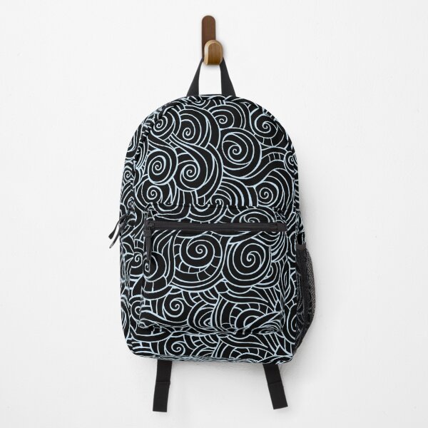 Item preview, Blue And Black Swirly Floral Pattern designed and sold by RihabPrint.