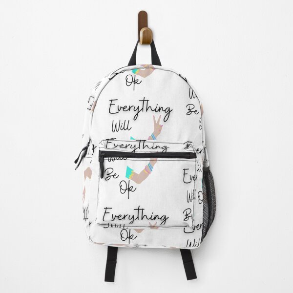 Item preview, Everything will be ok | inspirational quotes | green leaves | abstract word art designed and sold by Vicsdesignsart.
