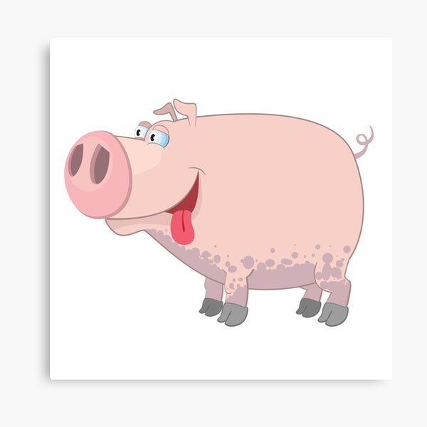 Impression Sur Toile Cochon Drole De Bande Dessinee Par Berlinrob Redbubble