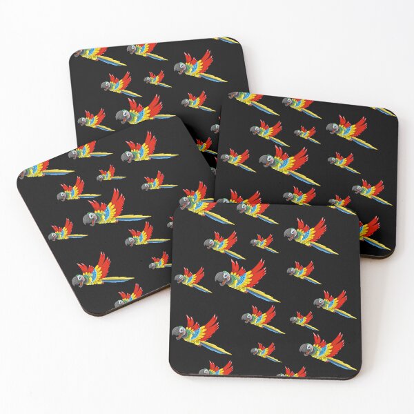 Item preview, Flock of Red macaw, red parrot or scarlet macaw. Colorful design. designed and sold by Rui Valverde.