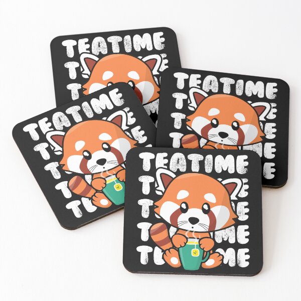 Item preview, Kawaii Red Panda Sipping Hot Tea From A Mug designed and sold by Happy Puppy Print On Demand.