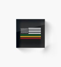 Rasta Reggae amerikanische Flagge Acrylblock