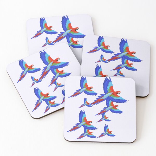 Item preview, Flock of Red macaw, red parrot or scarlet macaw. Colorful design. designed and sold by Rui Valverde.