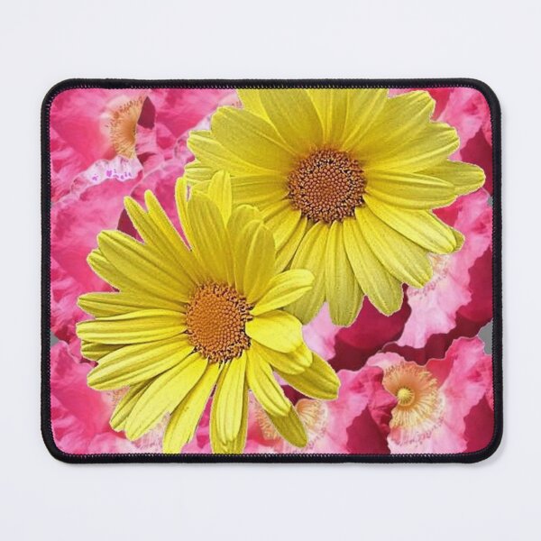 Item preview, YELLOW COLOR FUCHSIA FLOWERS ABSTRACT PATTERN ART designed and sold by sharlesart.