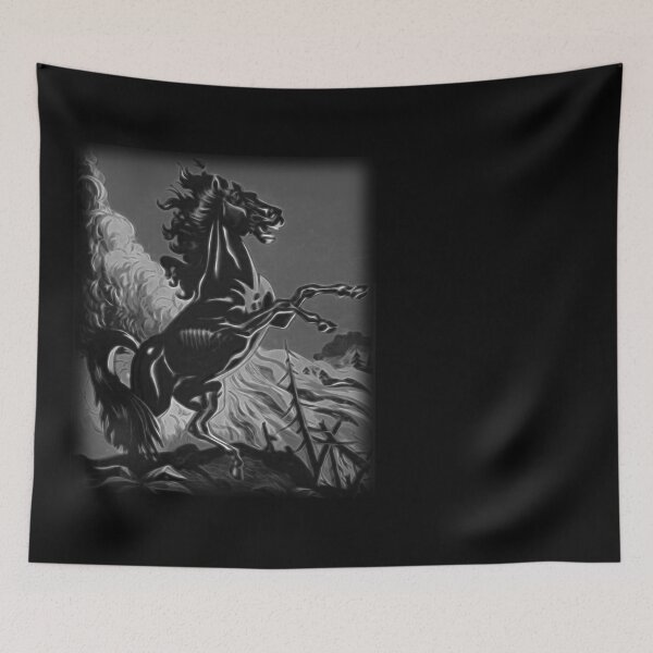 Item preview, Black Horse Wild Stallion Rearing Grayscale Design                   designed and sold by kurnow.