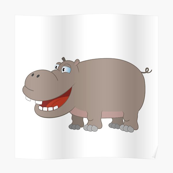 Cute funny cartoon hippo Cute funny cartoon hippo