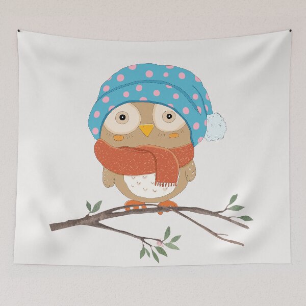 Item preview, Cute Winter Owl designed and sold by HappyLifeCreate.