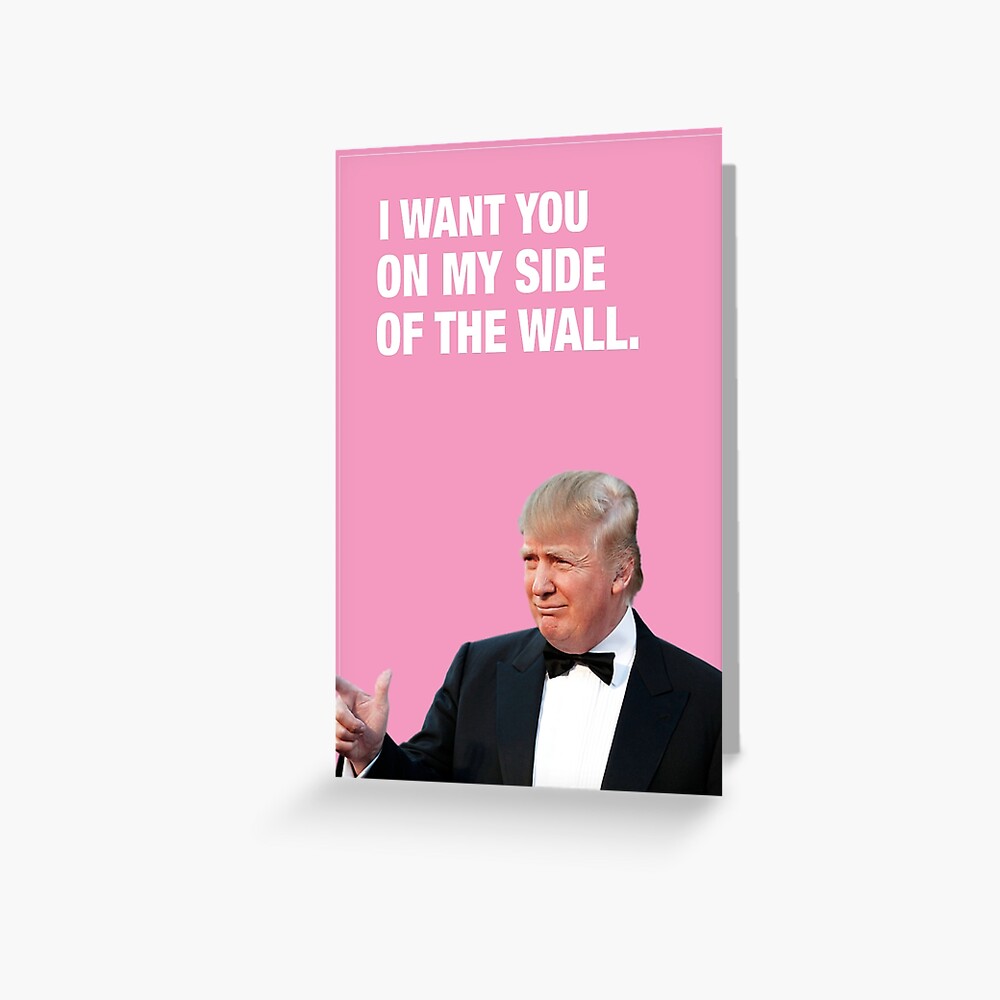 Ich will dich auf meiner Seite der Mauer - Trump Valentine Grußkarte