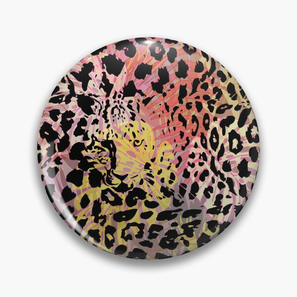 Item preview, Leopard skin black spots on multicolored tropic seamless pattern designed and sold by Yulia Chepurova.