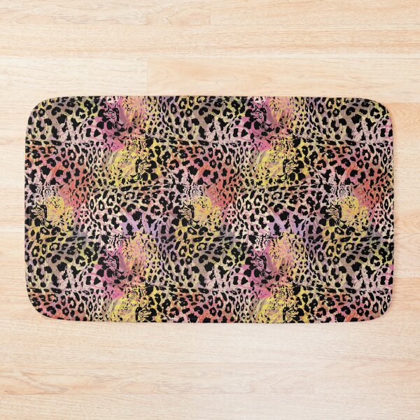 Item preview, Leopard skin black spots on multicolored tropic seamless pattern designed and sold by Yulia Chepurova.