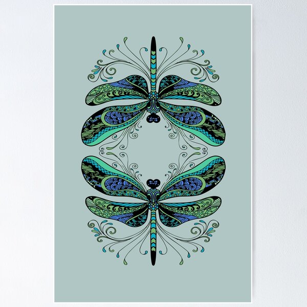 Dragonfly Leggings For Women. Mandala Dragonfly Pattern Printed